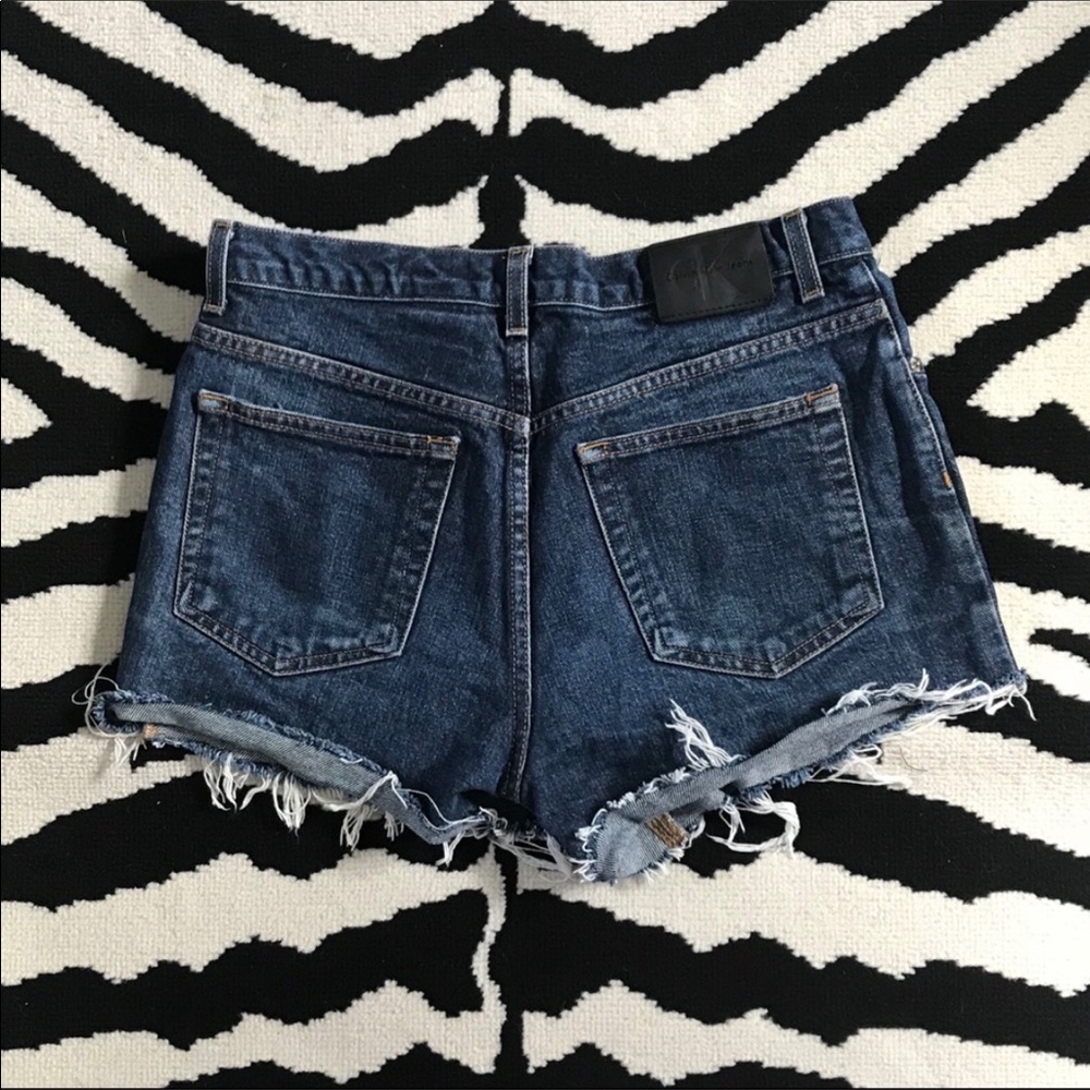Vintage Calvin Klein Button Fly Cutoff Jean Shorts 90s Y2k